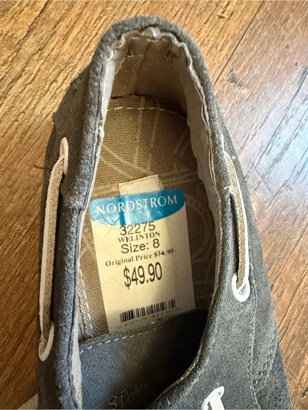 Steve Madden Charcoal Suede Boat Shoes with Cream Laces
